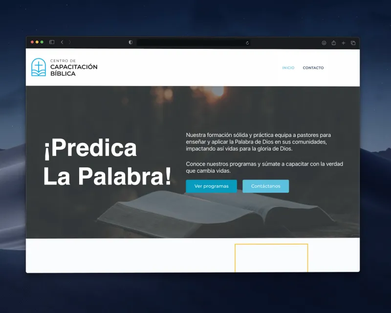 Captura de pantalla de Centro de Capacitación Bíblica para Pastores