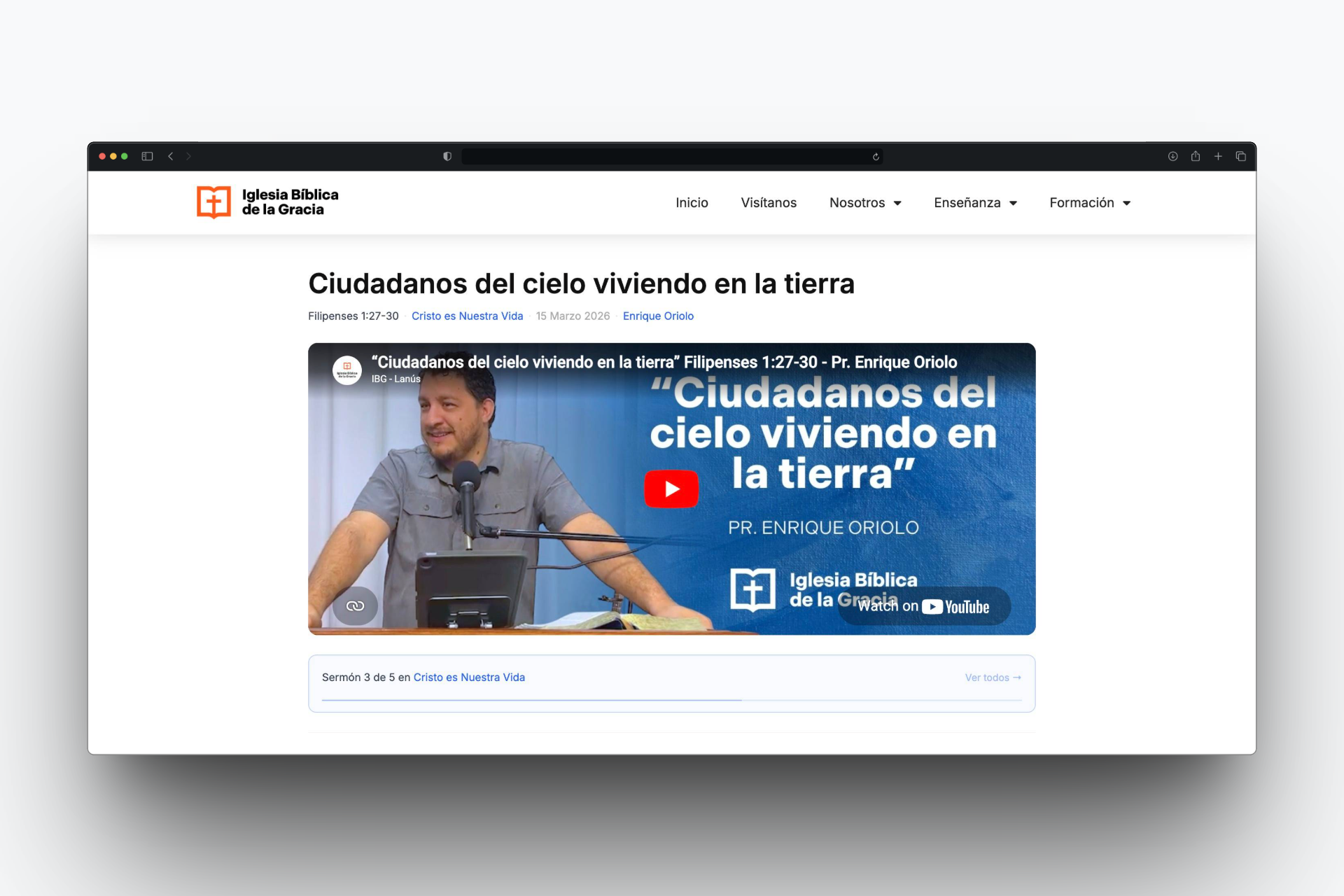 Mockup de SermoLibrary en acción