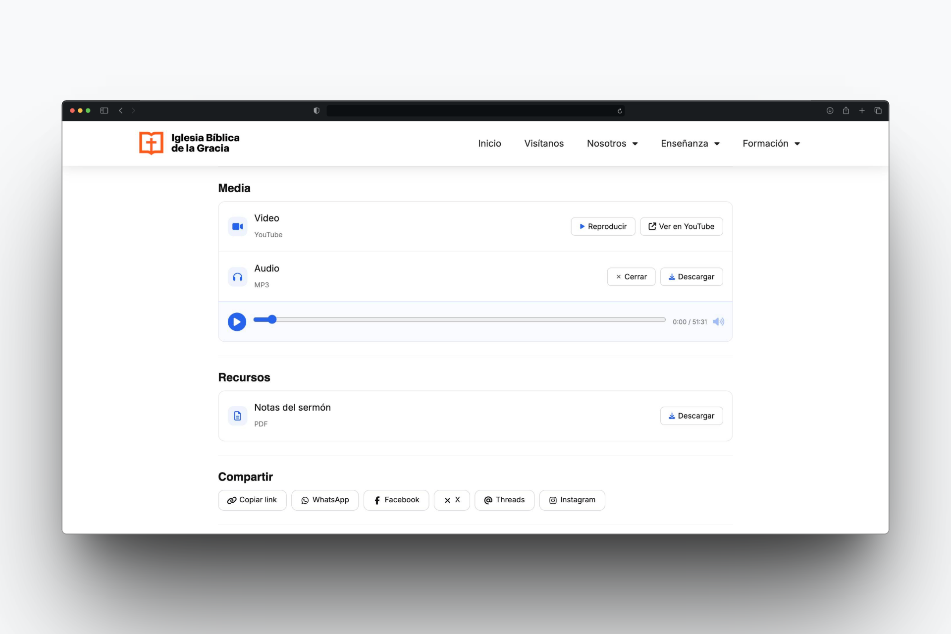 Mockup de SermoLibrary en acción