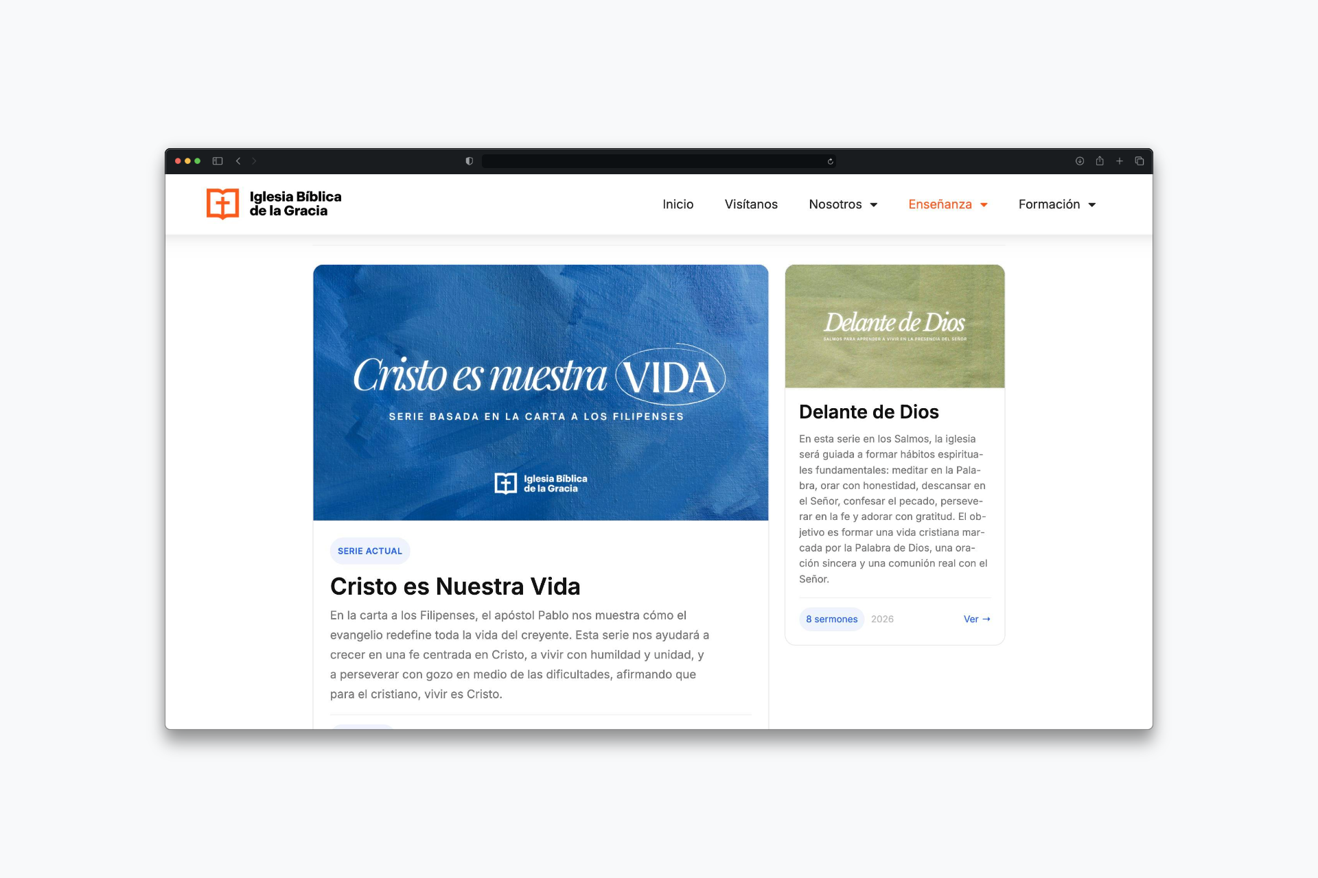 Mockup de SermoLibrary en acción
